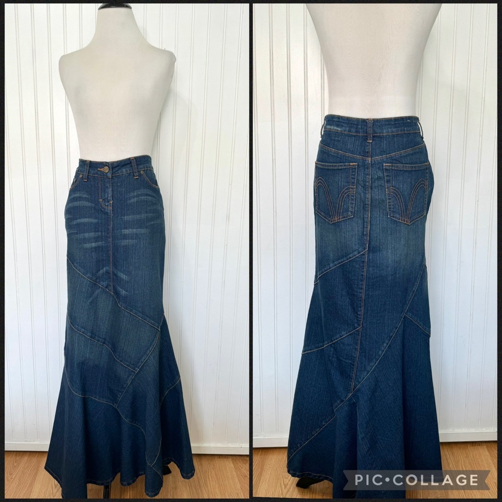 Y2K Younique Denim Maxi Skirt Blue Jean